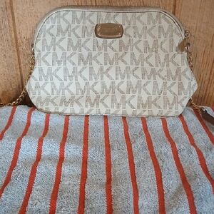 Michael Kors Beige Monogram Crossbody Bag